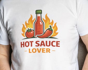 Hot Sauce Lover Tee | Hot Pepper Bottle Flames