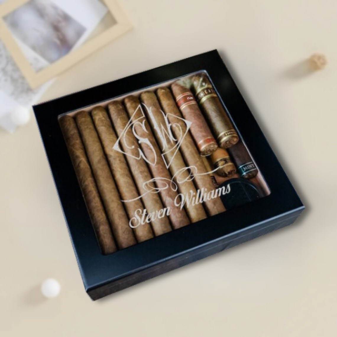 Engraved Glass Top Cigar Humidor/ Personalized Humidor Box is - Etsy