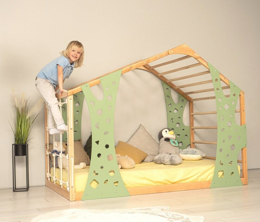 Montessori Gym Bed/ Jungle Gym/ Toddler Bed/ Indoor Gym Bed/ Etsy