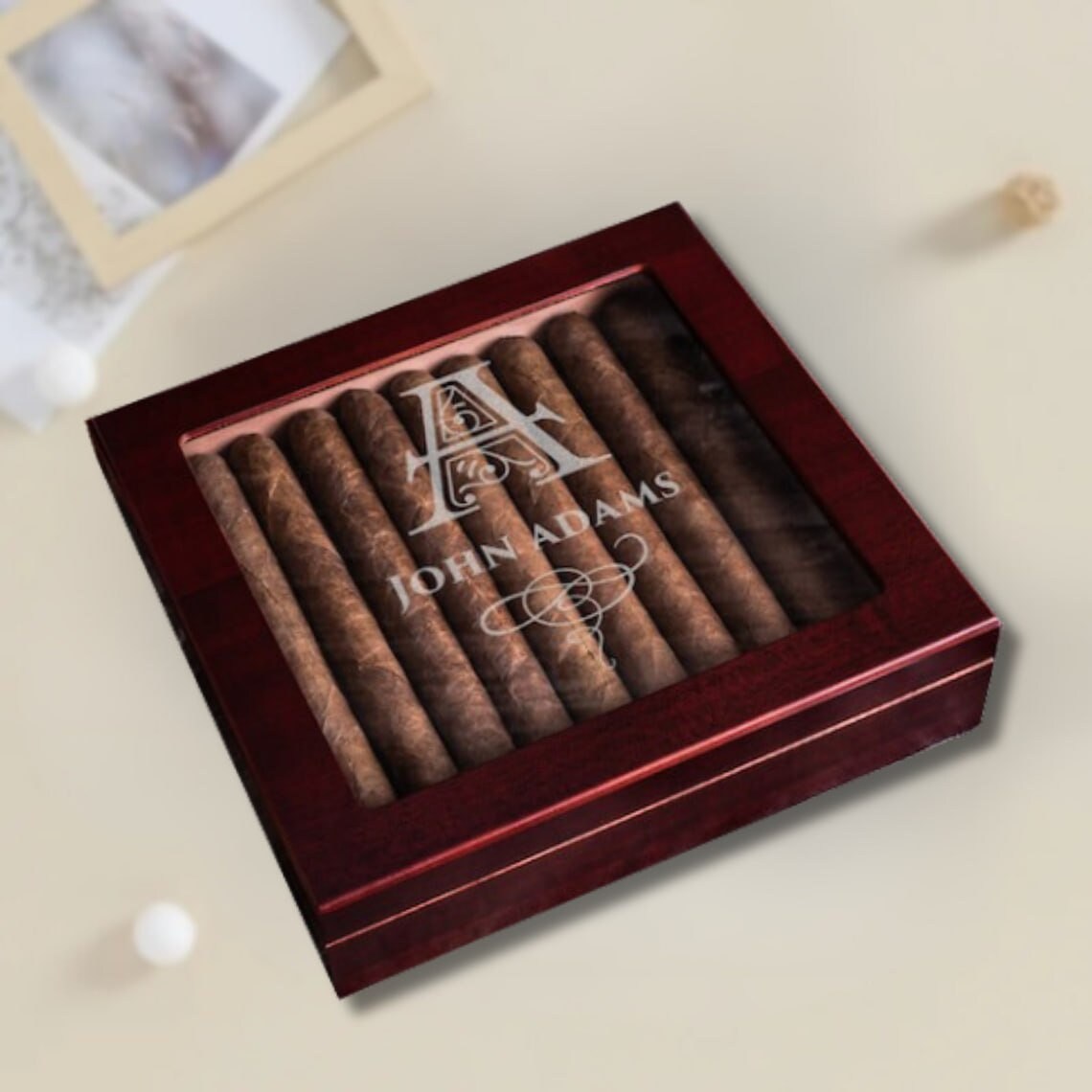 Engraved Glass Top Cigar Humidor/ Personalized Humidor Box is - Etsy