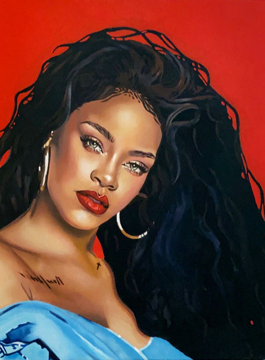 Hand Painted Rihanna Portrait: Pop Art Acrylic Painting (16x20) - Etsy