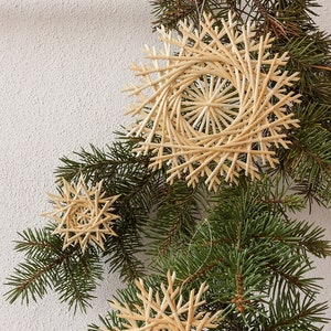Straw stars - set of 6. Christmas tree decoration. Straw stars. Straw snowflakes. Christmas gifts Set of six stars.