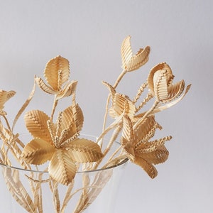 Flowers made of natural straw Flower with bud Bouquet straw flowers Woven flowers Flower bouquet Beautiful flower Unique straw flowers Gift