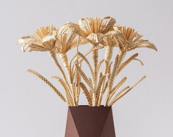 Flowers made of natural straw. Bouquet straw flowers. Woven flowers. Beautiful flower. Unique flowers from straw. Made in Ukraine