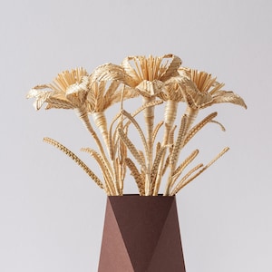 Flowers made of natural straw. Bouquet straw flowers. Woven flowers. Beautiful flower. Unique flowers from straw. Made in Ukraine