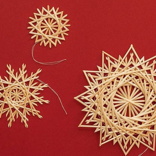 Straw Snowflakes. Set of Christmas Decorations. Christmas Tree Etsy