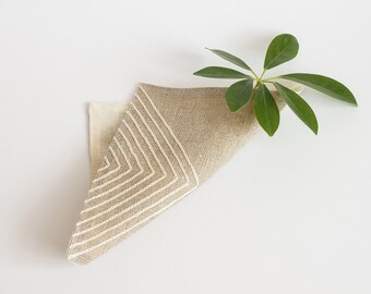 Pocket square with embroidery Burlap wedding accessories Country wedding Rustic accessory Christmas gift