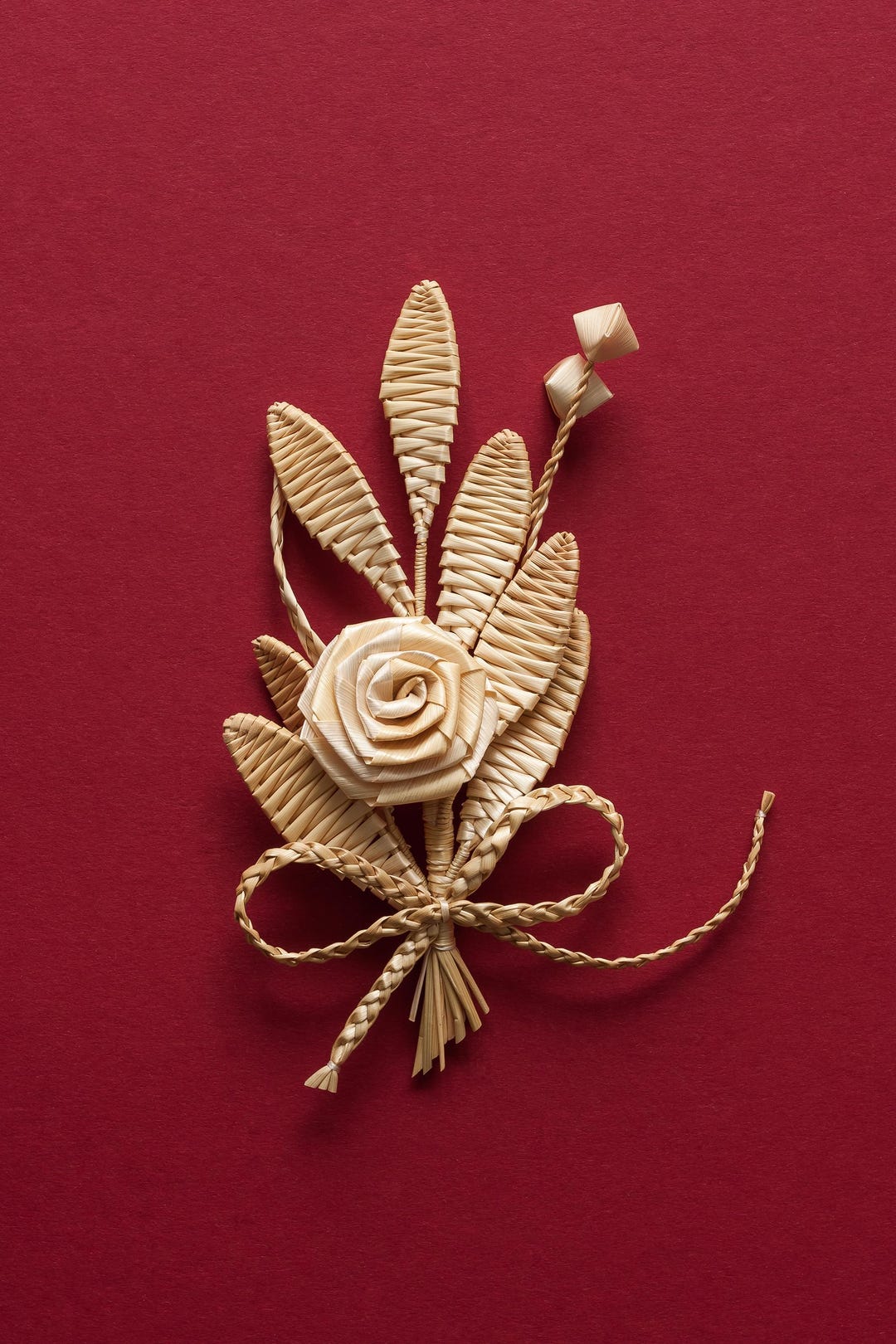 Straw Decoration Small Composition of Straw Flowers Weaving Branches ...