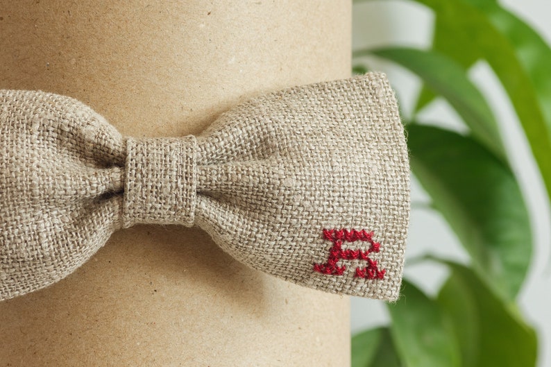 Personalized bow tie Linen tie Burlap bow tie Men/'s linen tie Burlap wedding accessories Country wedding Rustic accessory Christmas gift