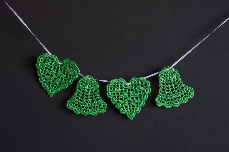 Crochet bells Christmas bell Colored bells Crochet appliques | Etsy