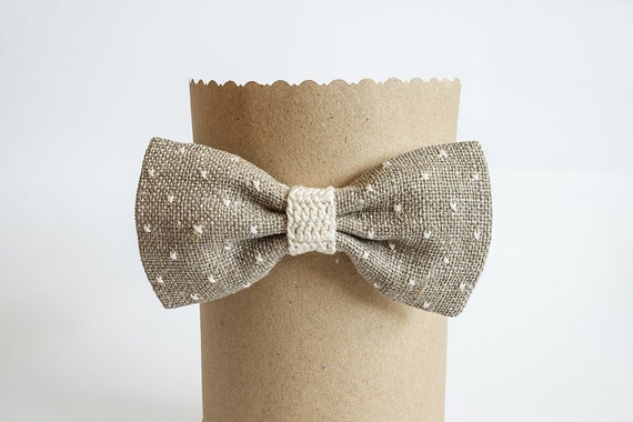 Linen bow tie Burlap bow tie Rustic bow tie Men's linen tie Burlap wedding accessories Groomsman bow tie Christmas present Coastal wedding
