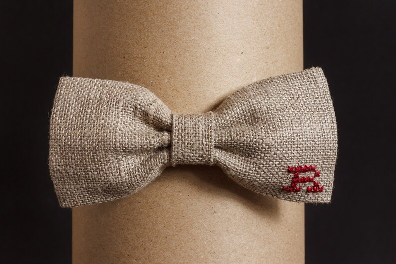 Personalized bow tie Linen tie Burlap bow tie Men/'s linen tie Burlap wedding accessories Country wedding Rustic accessory Christmas gift