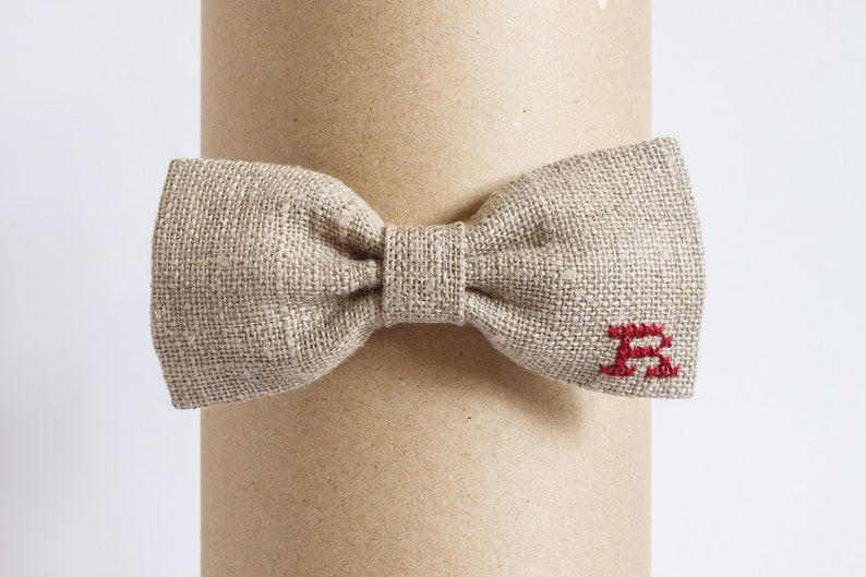 Personalized bow tie Linen tie Burlap bow tie Men/'s linen tie Burlap wedding accessories Country wedding Rustic accessory Christmas gift