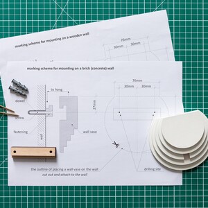Alleen wandvaas. Houder voor droogbloemen Houten wanddecoratie Minimalistische vaas Geometrisch wanddecor Vaas voor droogbloemen en stelen afbeelding 10