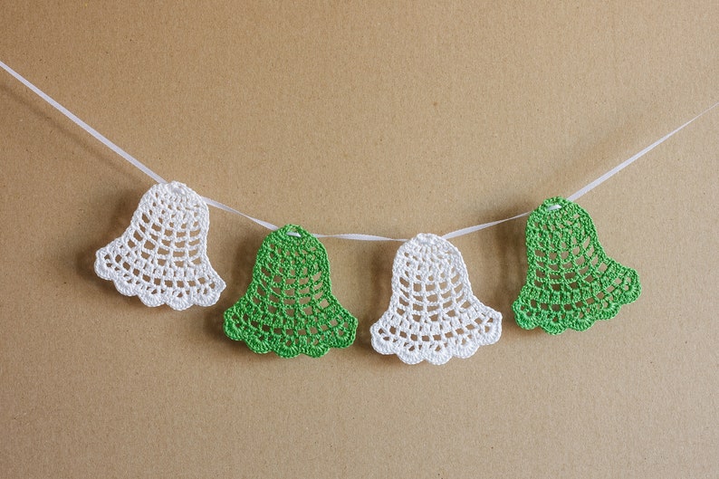 Crochet bells Christmas bell Colored bells Crochet appliques Etsy