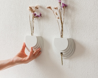 Wall vase only. Holder for dried flowers Wood decor wall hanging Minimalist vase Geometric wall decor Vase for dry flowers and stems