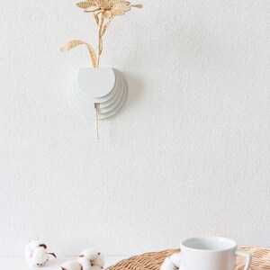 Alleen wandvaas. Houder voor droogbloemen Houten wanddecoratie Minimalistische vaas Geometrisch wanddecor Vaas voor droogbloemen en stelen afbeelding 8