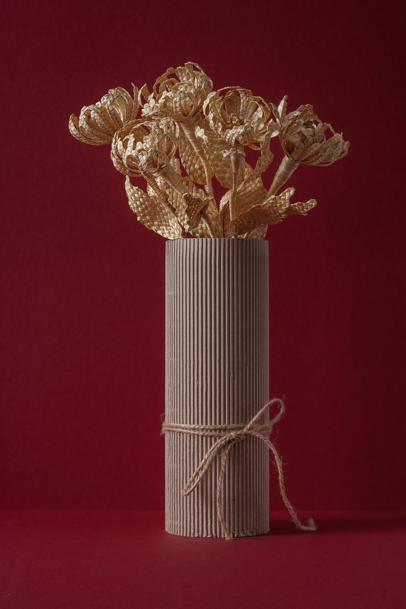 Unique straw flowers Bouquet flowers Flowers made of natural straw image 1