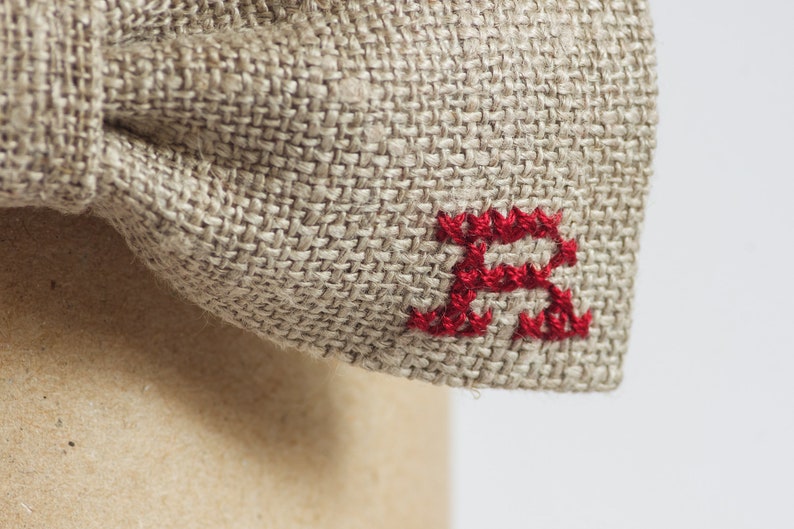 Personalized bow tie Linen tie Burlap bow tie Men/'s linen tie Burlap wedding accessories Country wedding Rustic accessory Christmas gift