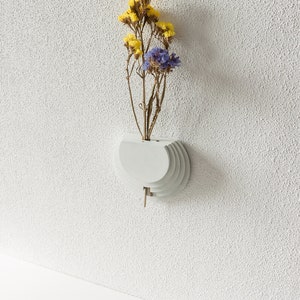 Alleen wandvaas. Houder voor droogbloemen Houten wanddecoratie Minimalistische vaas Geometrisch wanddecor Vaas voor droogbloemen en stelen afbeelding 2
