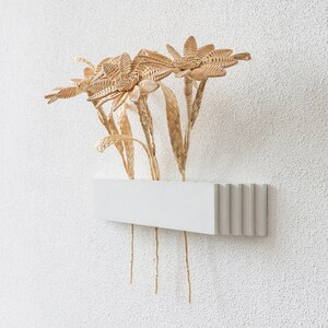 Wall vase for dry decor Holder for dried flowers Wood decor wall hanging Minimalist vase Geometric wall decoration Vase for dry stems