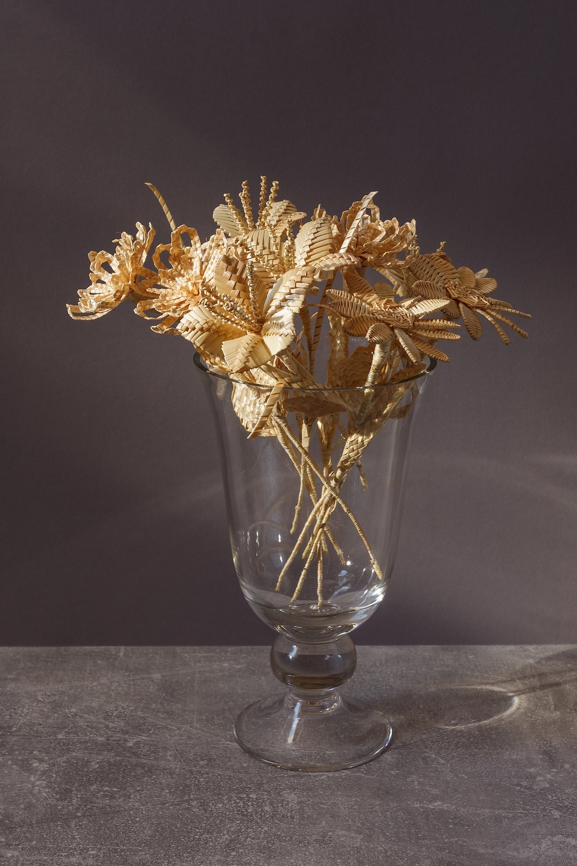 Bouquet straw flowers Set of 15 Unique flowers from straw Etsy