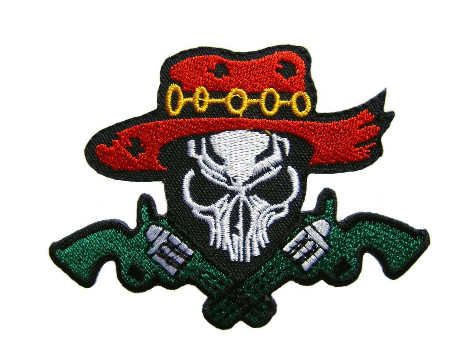 Skull Cross Guns Embroidered Applique Iron on Patch Etsy