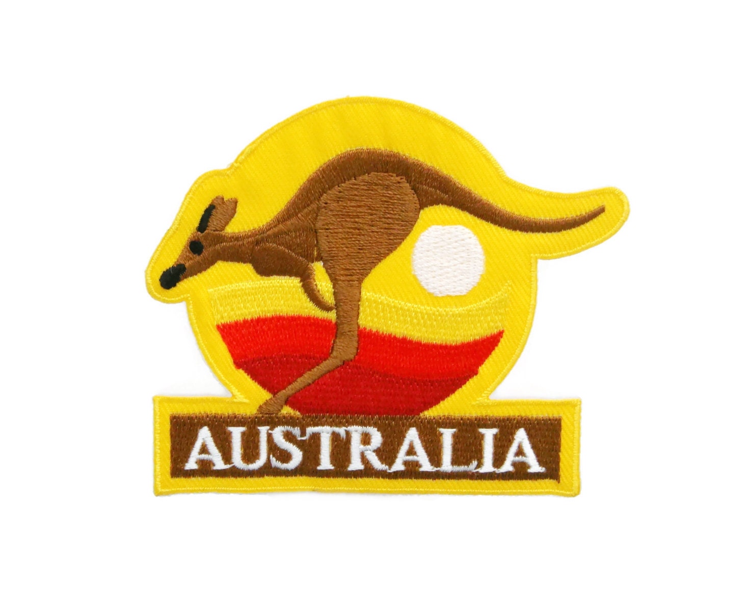 Kangaroo Australia Embroidered Applique Iron on Patch Etsy