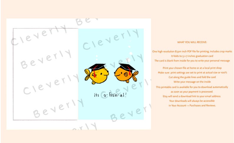 Is O-fish-al! Printable Digital Download Graduation Card - Etsy