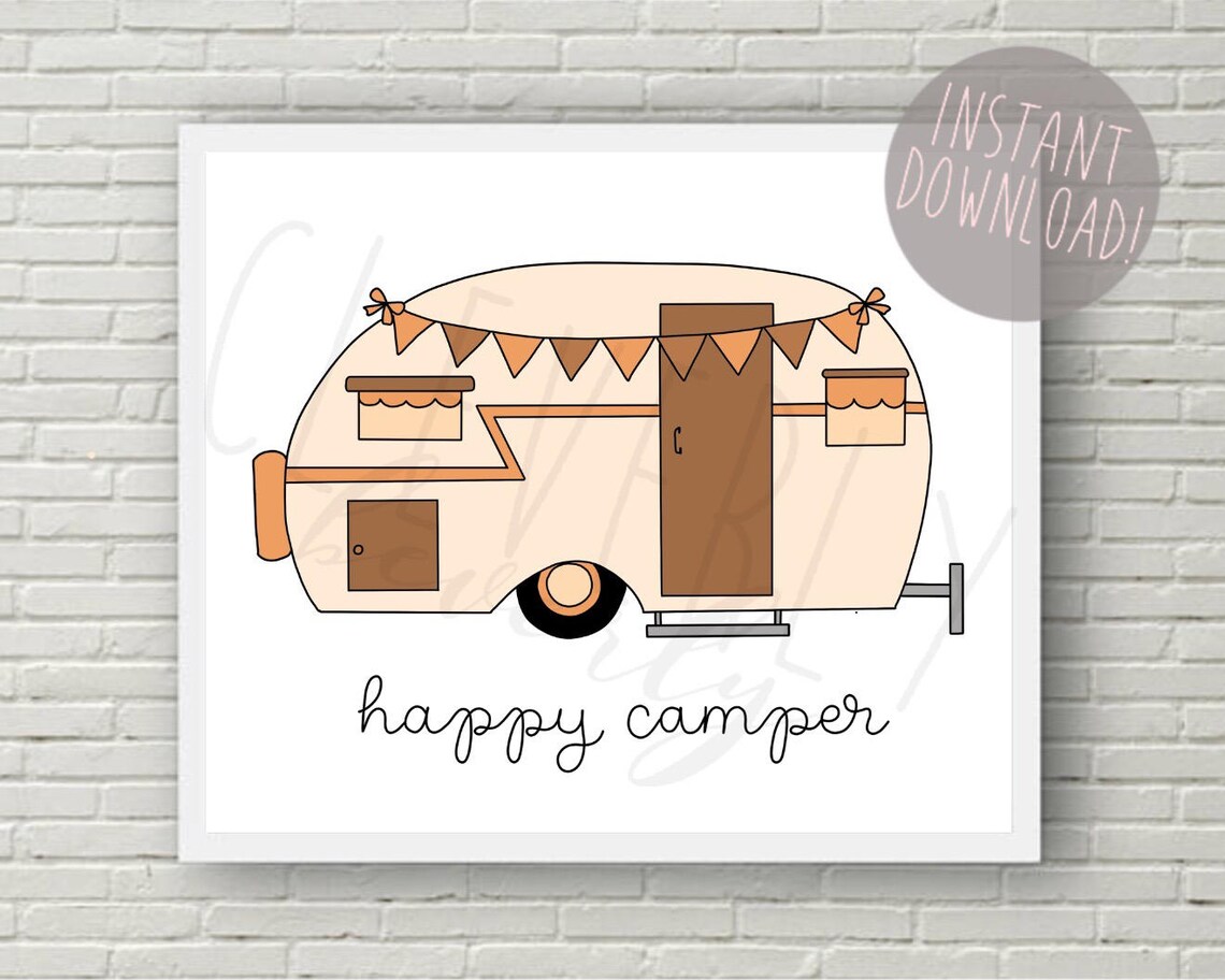 Happy Camper 8x10inch Printable Digital Download Camper - Etsy