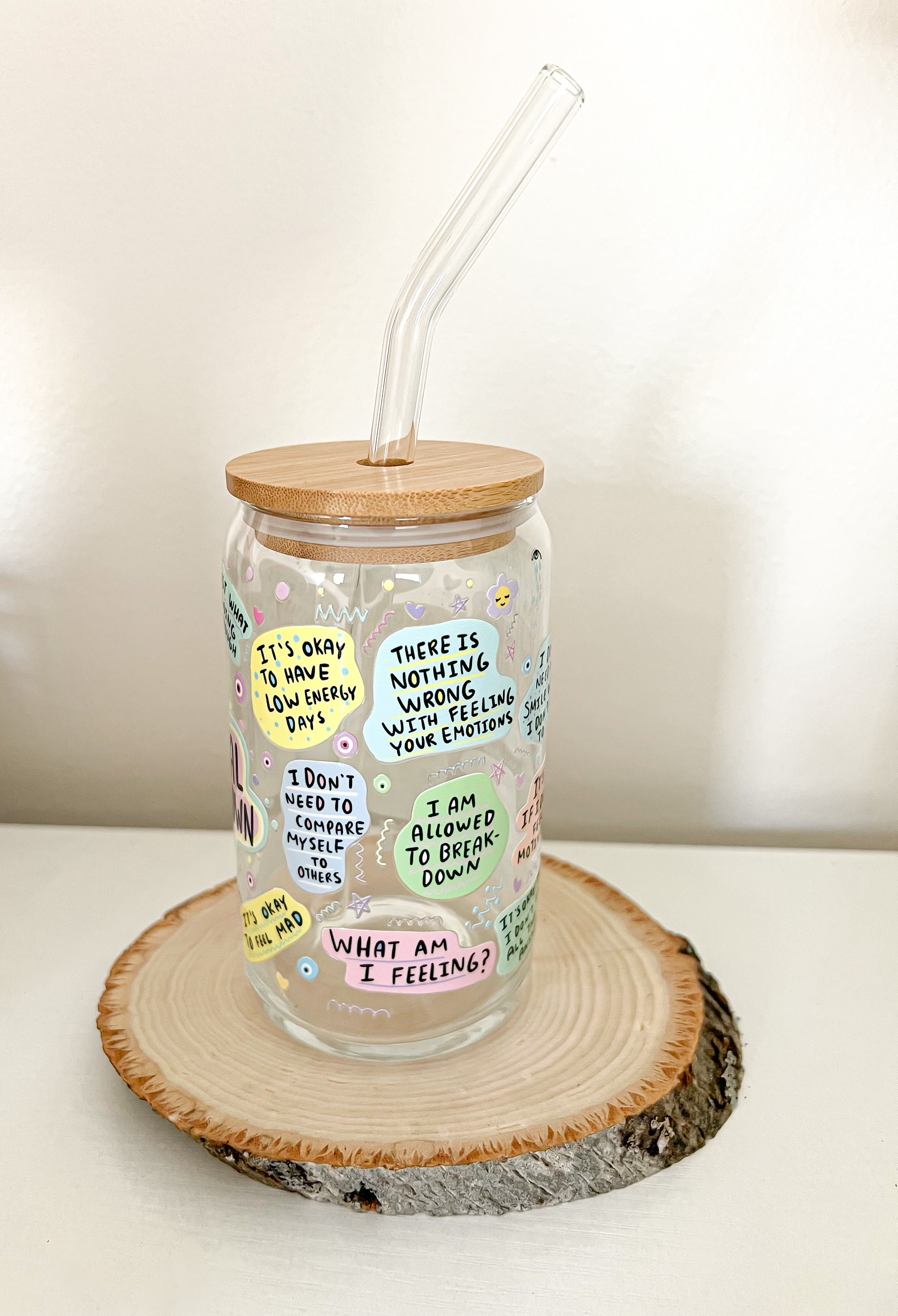 My Mental Breakdown Glass Self Love Cup Trendy Coffee Glass Iced Coffee ...