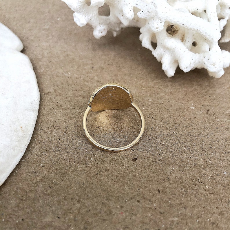 Round Disc Ring Gold Filled Circle Hammered Geometric Circular Etsy