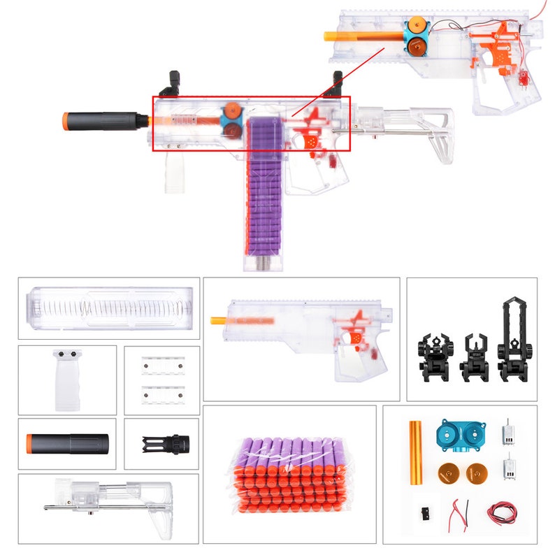Worker Mod Dominator Blaster Semi-automatic DIY Kits Type A for Nerf Games Toy image 1
