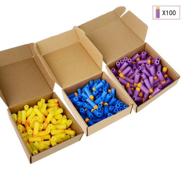 WORKER MOD 100PCS Stefan Short Darts Hollow Head Safety Foam for Nerf Blaster Toy