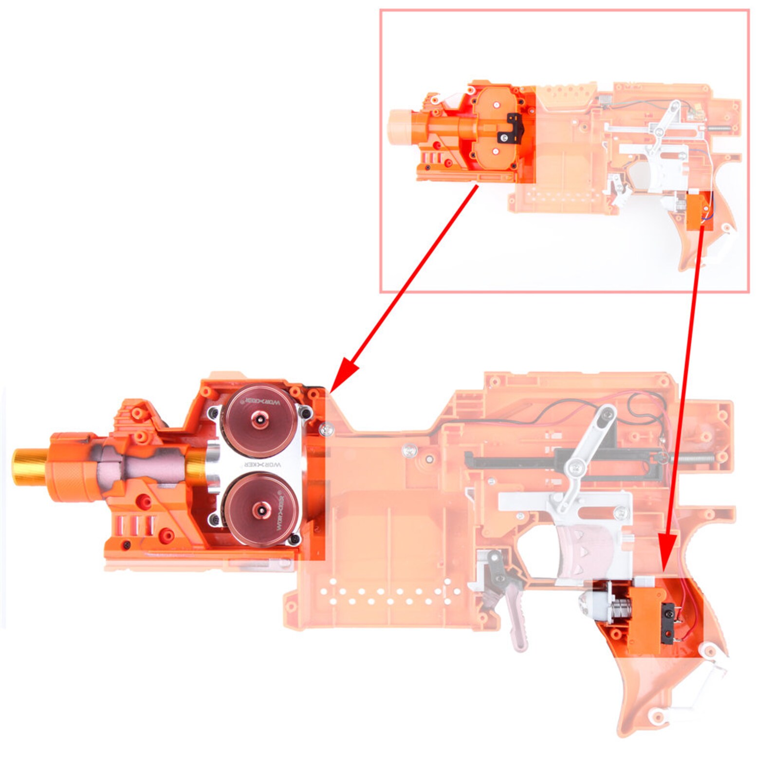 Worker Mod Flywheel Diagonal Mental Type Update Kits for Nerf Etsy
