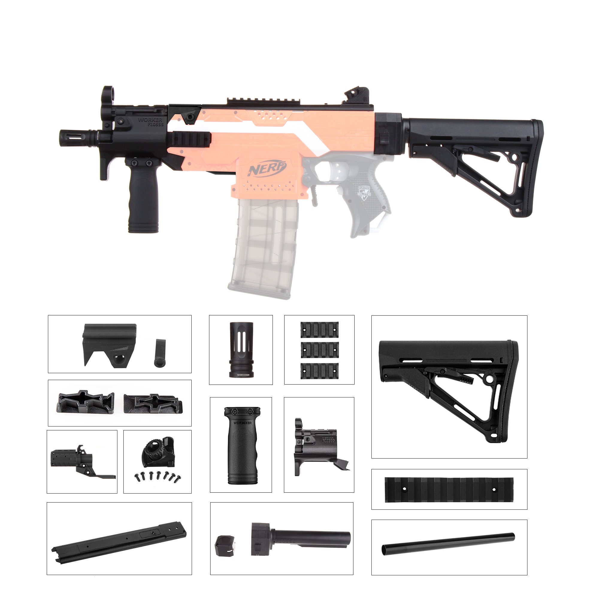 springe Republik lærer Worker Mod F10555 for Nerf Stryfe DIY Imitation Kit MP5-K - Etsy