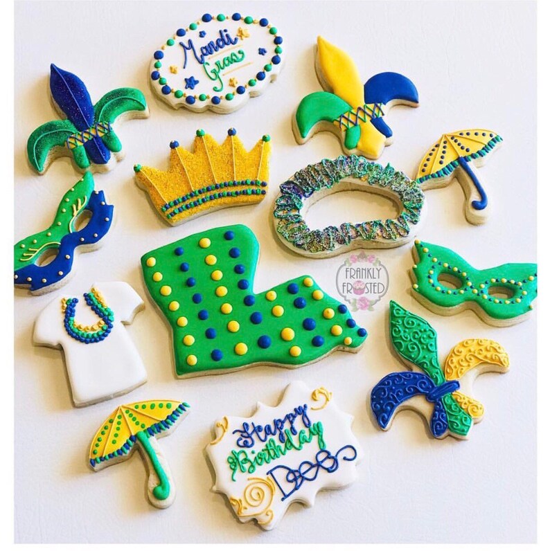 mardi gras birthday cookies