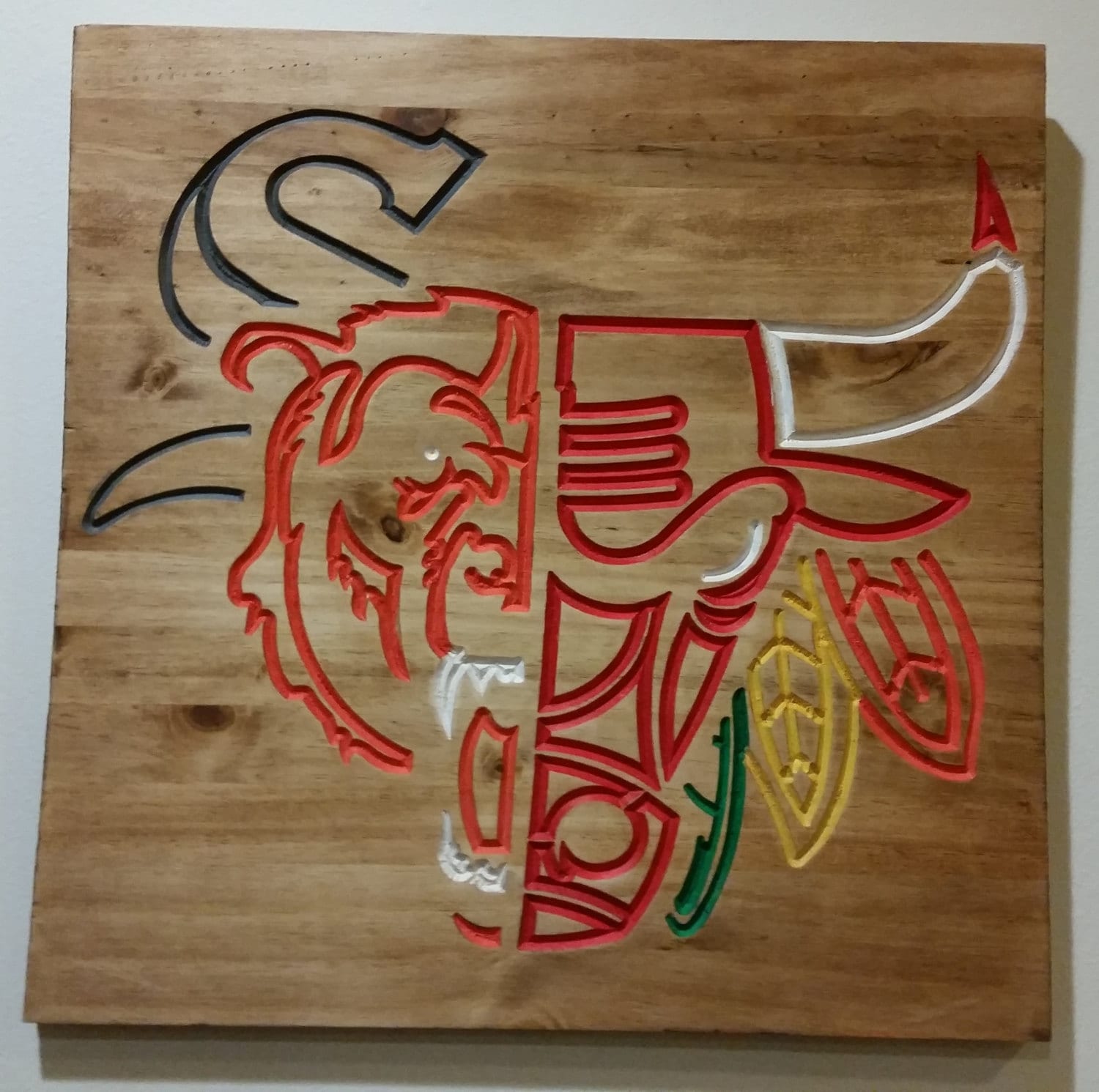 Chicago Sports Teams Logo Engraving 16 x 16 Etsy