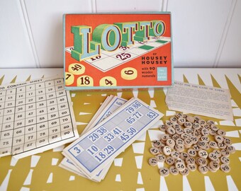 Vintage Lotto - Bingo - Housey Housey. Retro. Family game