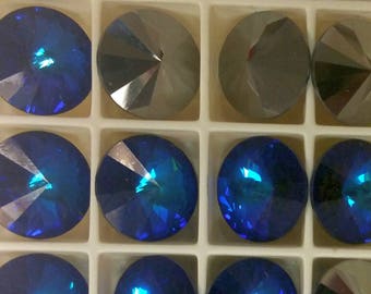 Bermuda Blue 47ss 1122 Rivoli Swarovski Crystals with Hematite foil background (4)