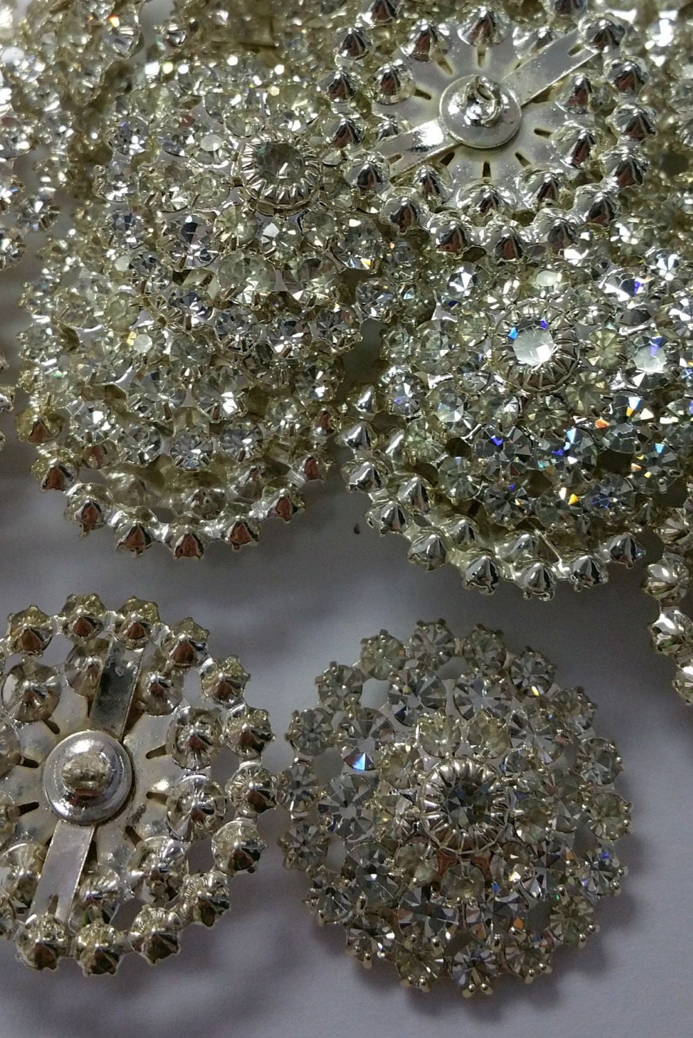 Vintage Swarovski Crystal Buttons in a Row of 4 Discs Shanked (1) - Etsy