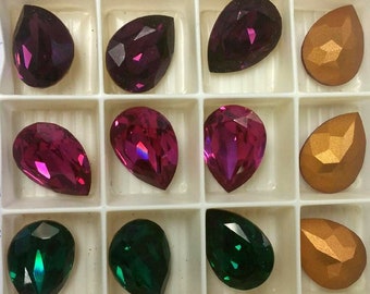 Swarovski Austrian Tear Drop 18x13 foil back tear drop (2)