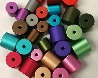 Anodized Cylinder Beads, Barrel, Tube beads  (set of 4)