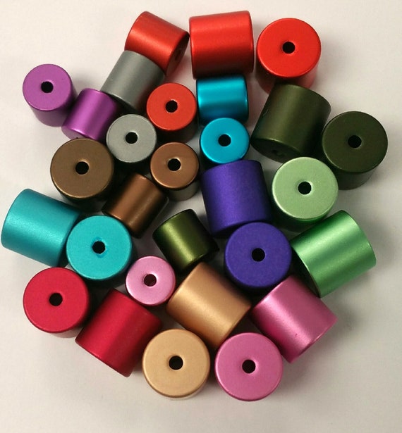 Anodized Cylinder Beads Barrel Tube Beads set of 4 Etsy