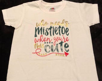 Child/kid mistletoe tshirt. Age 2-3 years