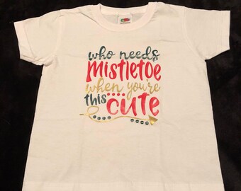 Child/kid mistletoe tshirt. Age 2-3 years