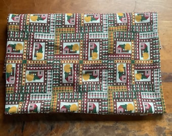 1960s 1970s Woven Doubleknit  Polyester Fabric Novelty Fabric Cottagecore