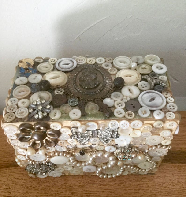 Handmade One Of A Kind Folk Art Treasure Box image 3