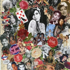 Amy Winehouse Signierte Tarot Karte Kunstdruck Zwei Schwerter 8,5 x 11 Zoll Schwerer Karton