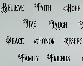 One Word vinyl decals / Personalized names / wall quotes / vinyl lettering decal stickers / create your own sticker / Inspirational words